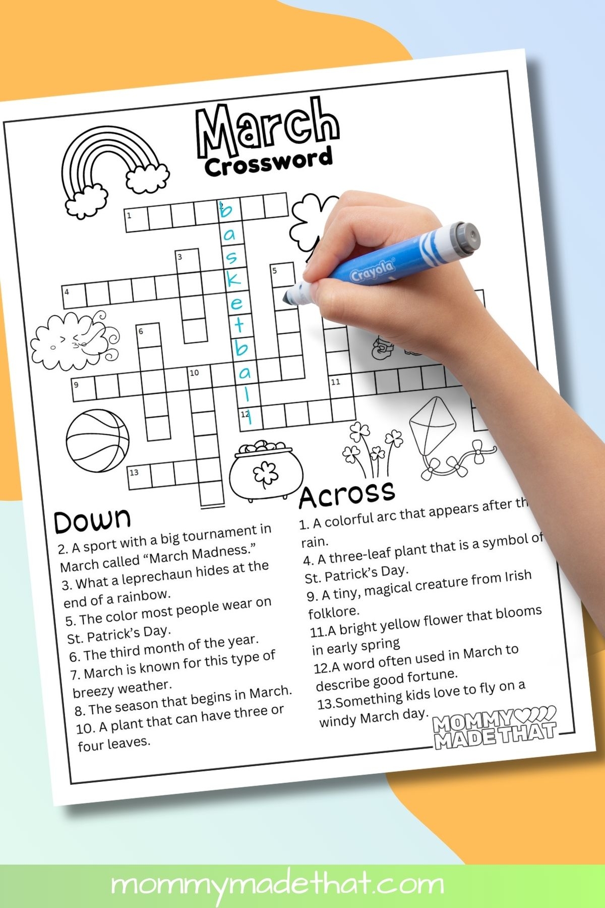 March Crossword Puzzle Free Printable With Answer Key 