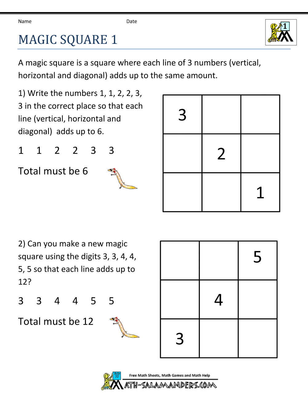 Math Puzzles For 1st Grade