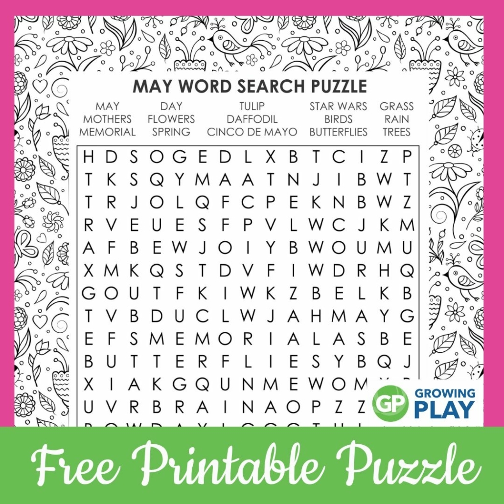 Free Printable May Crossword Puzzles