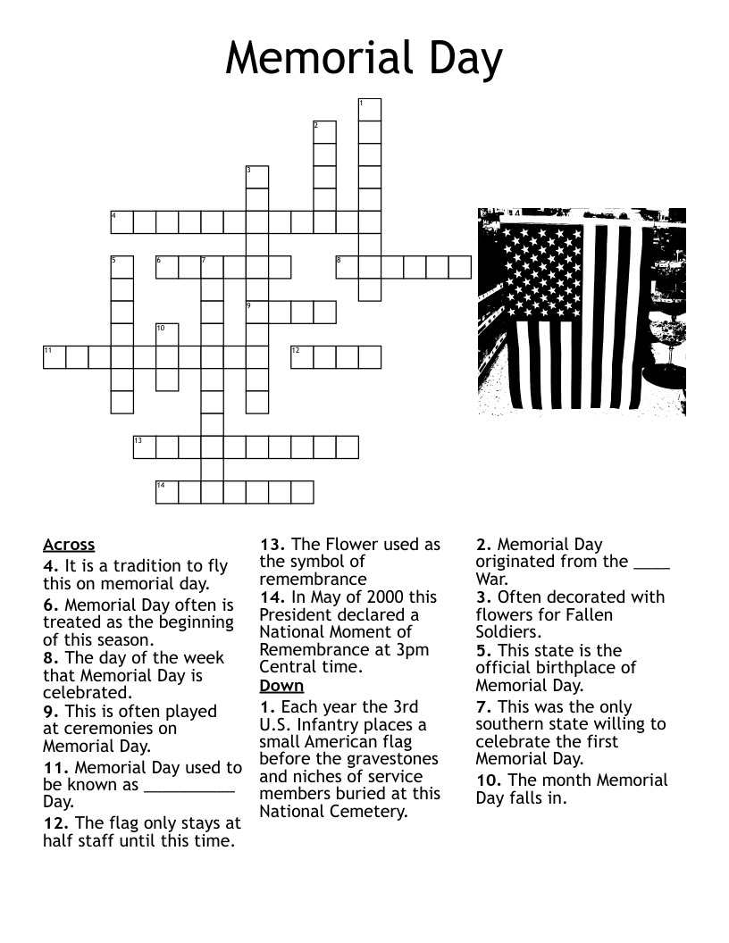 Labor Day Crossword Puzzle Printable