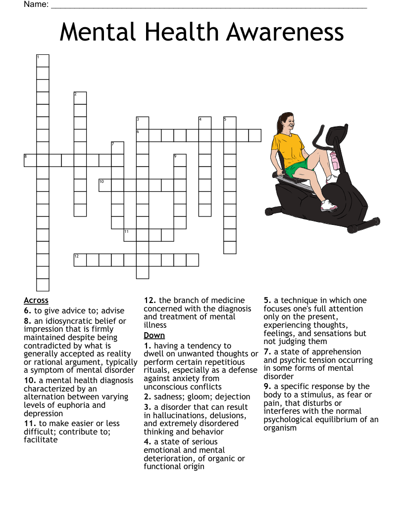 Mental Health Awareness Crossword WordMint Mental Health Awareness Crossword WordMint