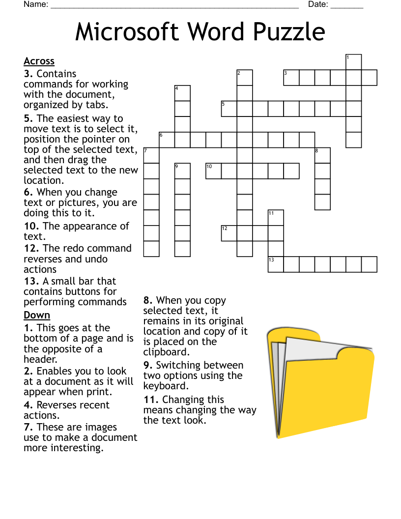 Microsoft Word Crossword Puzzle WordMint Microsoft Word Crossword Puzzle WordMint