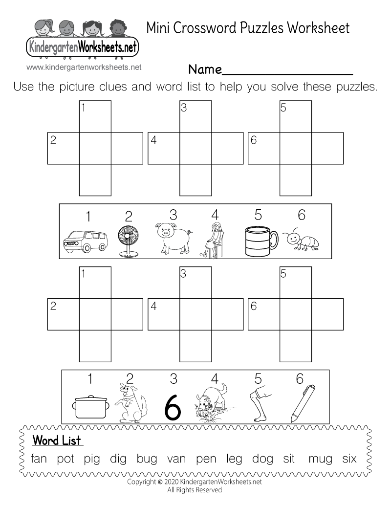 mini crossword puzzles worksheet free printable digital pdf