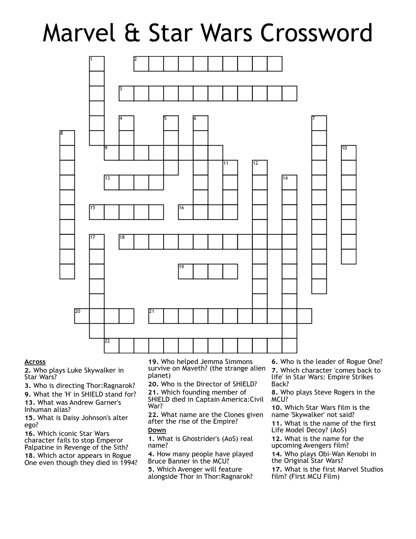Free Printable Movie Crossword Puzzles Free Printable Movie Crossword Puzzles