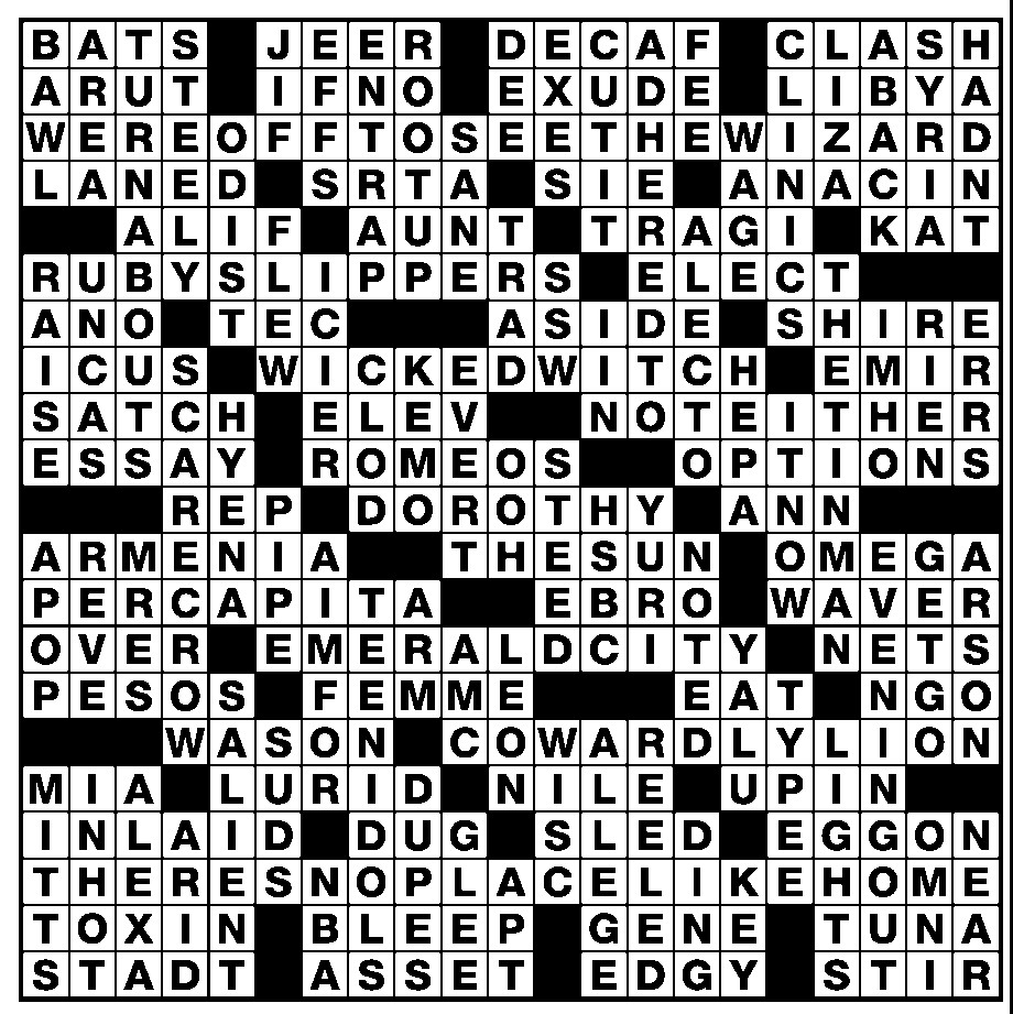 newsday crossword puzzle answer the mountain eagle