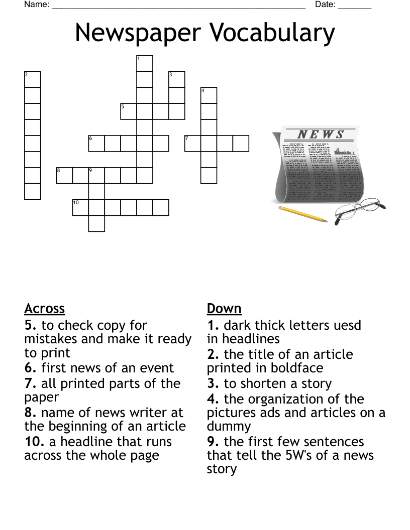 Newspaper Crossword WordMint Newspaper Crossword WordMint
