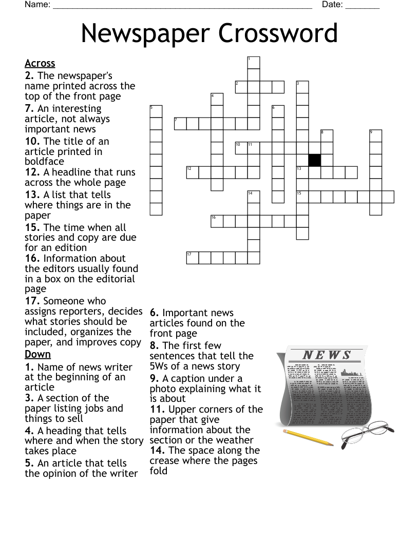 Newspaper Crossword WordMint Newspaper Crossword WordMint