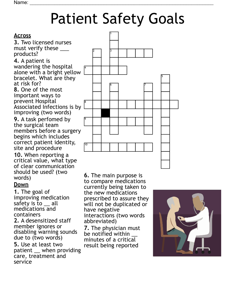 Printable Nursing Crossword Puzzles