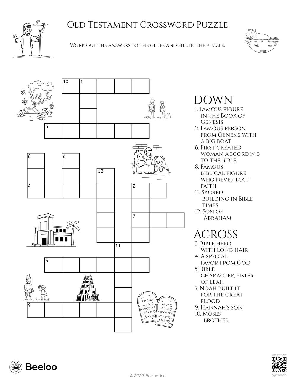 Old Testament themed Crossword Puzzles Beeloo Printable Crafts And Activities For Kids Old Testament themed Crossword Puzzles Beeloo Printable Crafts And Activities For Kids