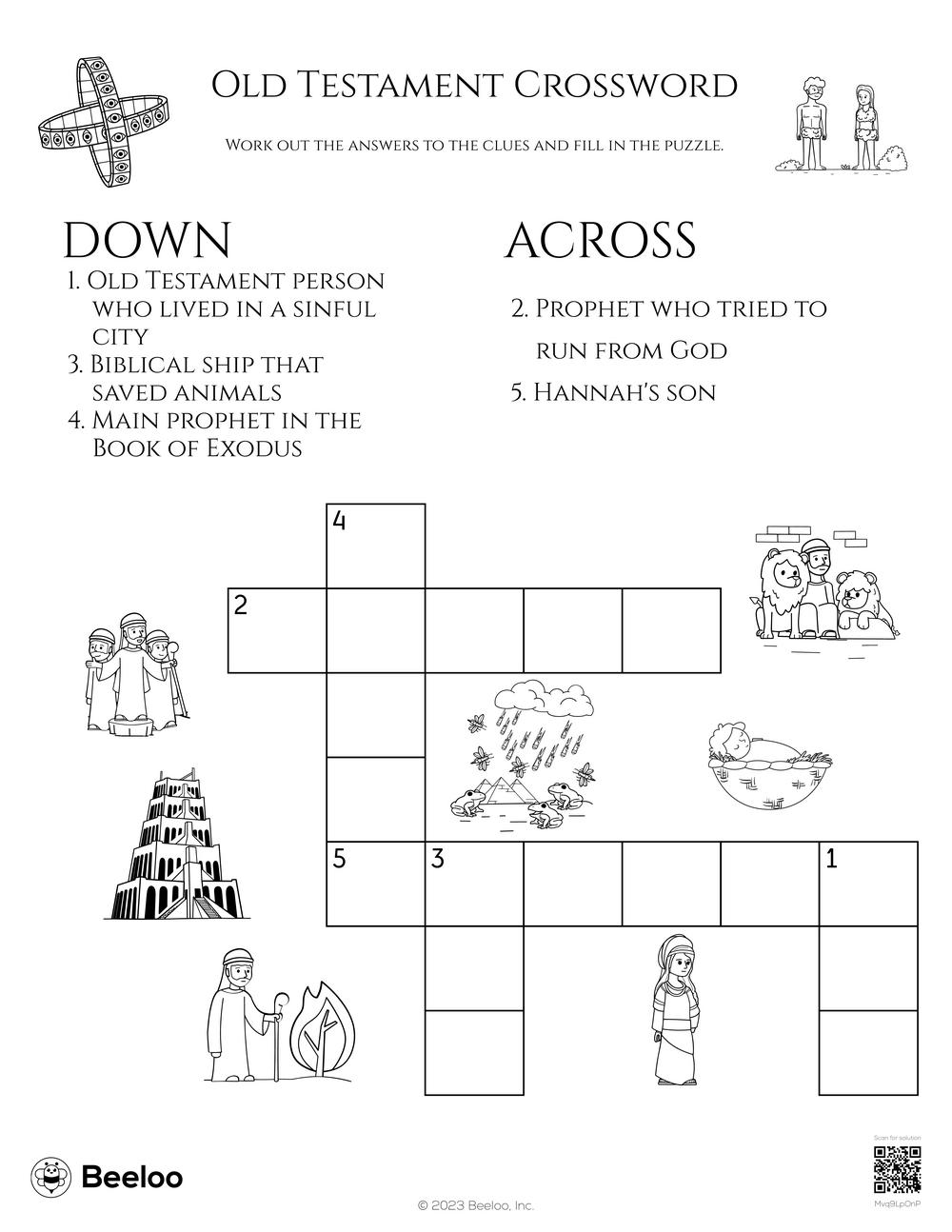 Free Printable Bible Crossword Puzzles