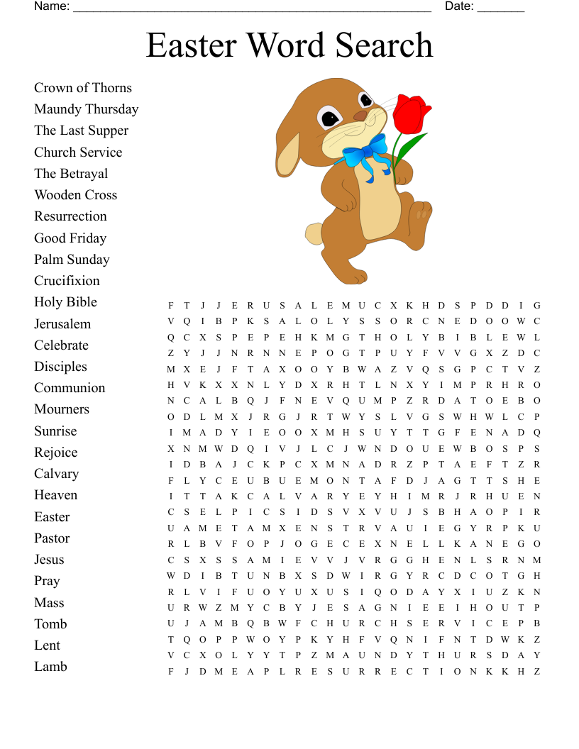 Palm Sunday Crossword WordMint Palm Sunday Crossword WordMint