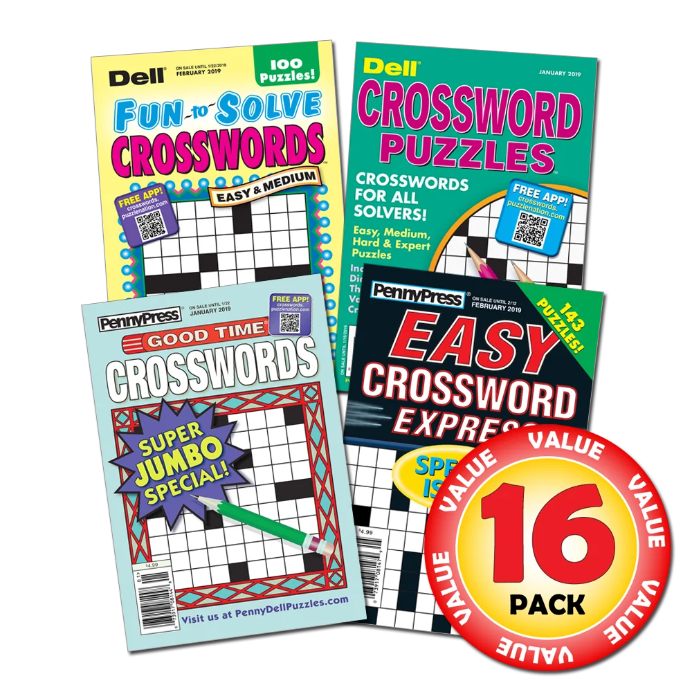 Penny Dell Favorite Crossword 16 Pack For Adults Paperback Books From USA Walmart