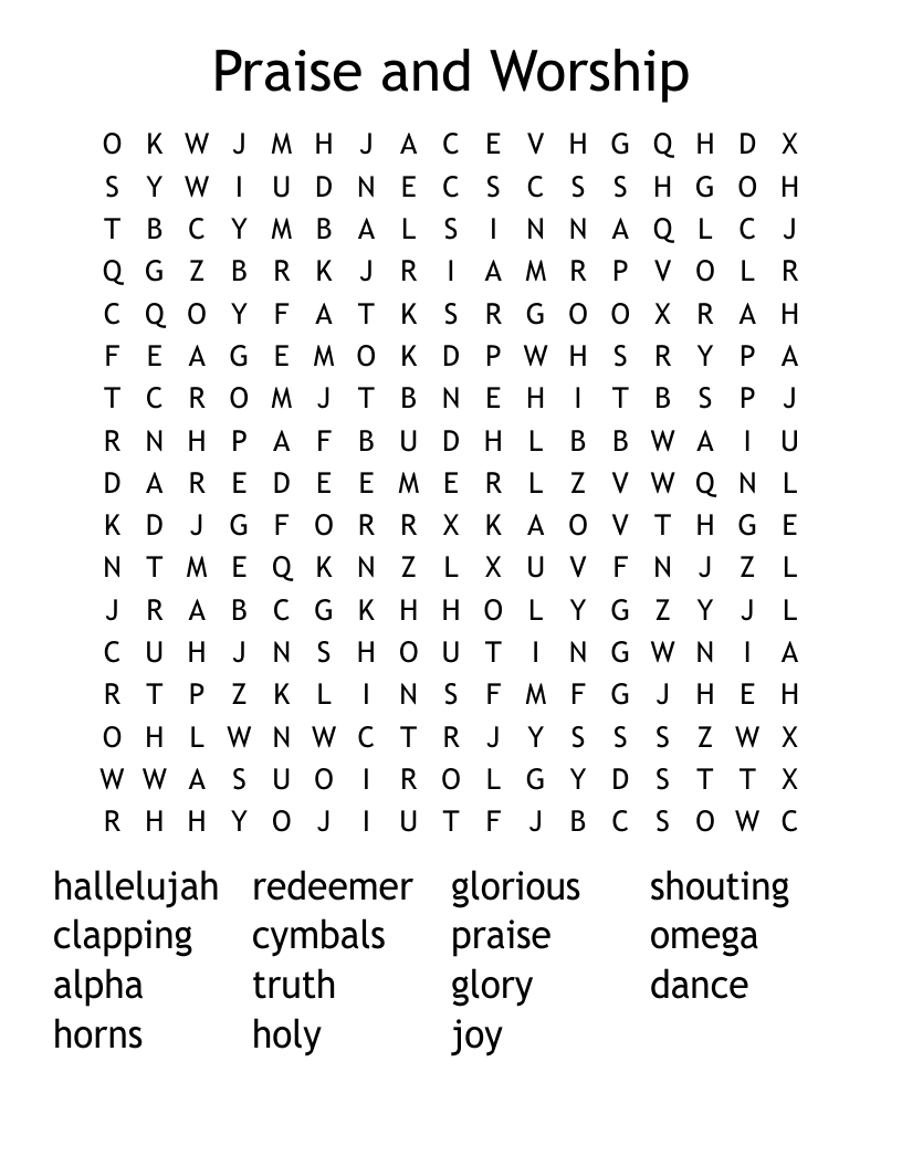 Free Clip Art Worship Crossword Puzzles Printable