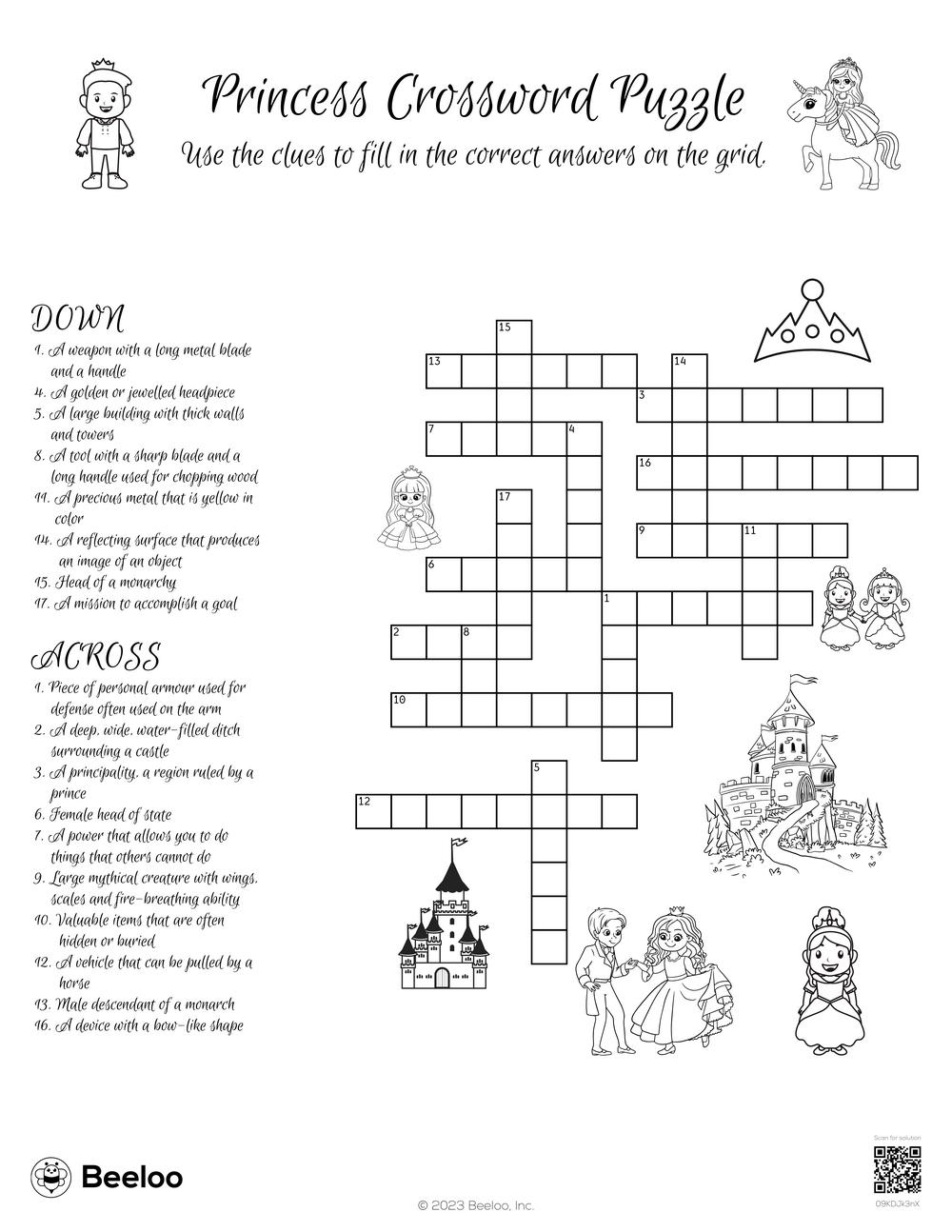Princess themed Crossword Puzzles Beeloo Printable Crafts And Activities For Kids Princess themed Crossword Puzzles Beeloo Printable Crafts And Activities For Kids