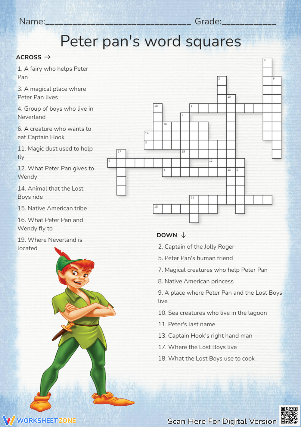Printable Disney Crossword Puzzles Worksheets Download