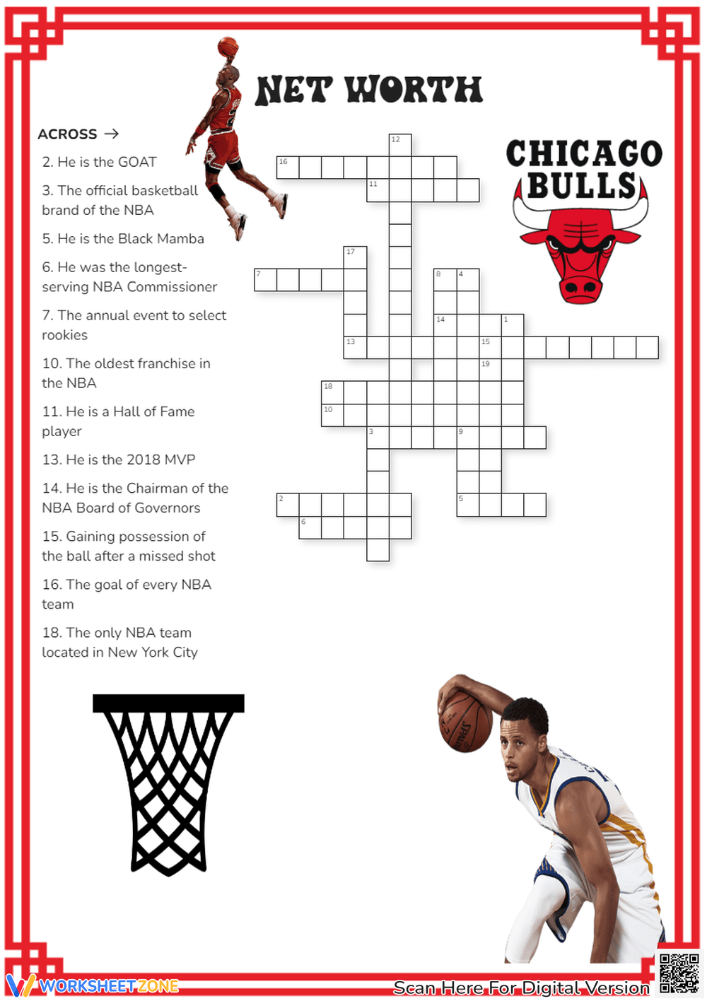 Printable Grade 1 Sports Crossword Puzzles Worksheets Download