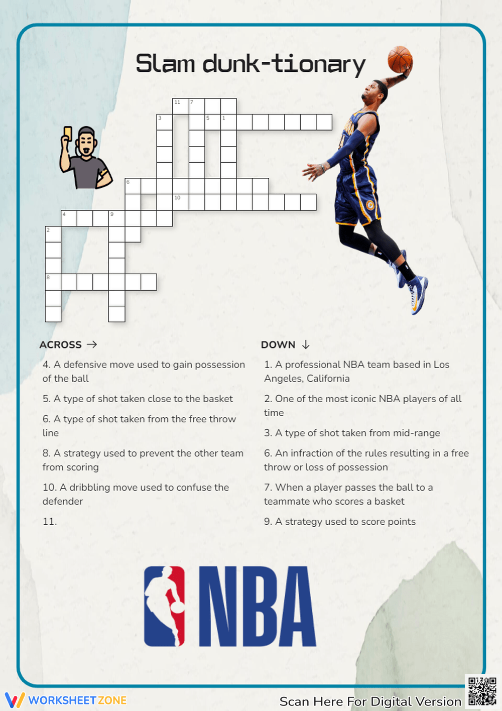 Printable Grade 3 Sports Crossword Puzzles Worksheets