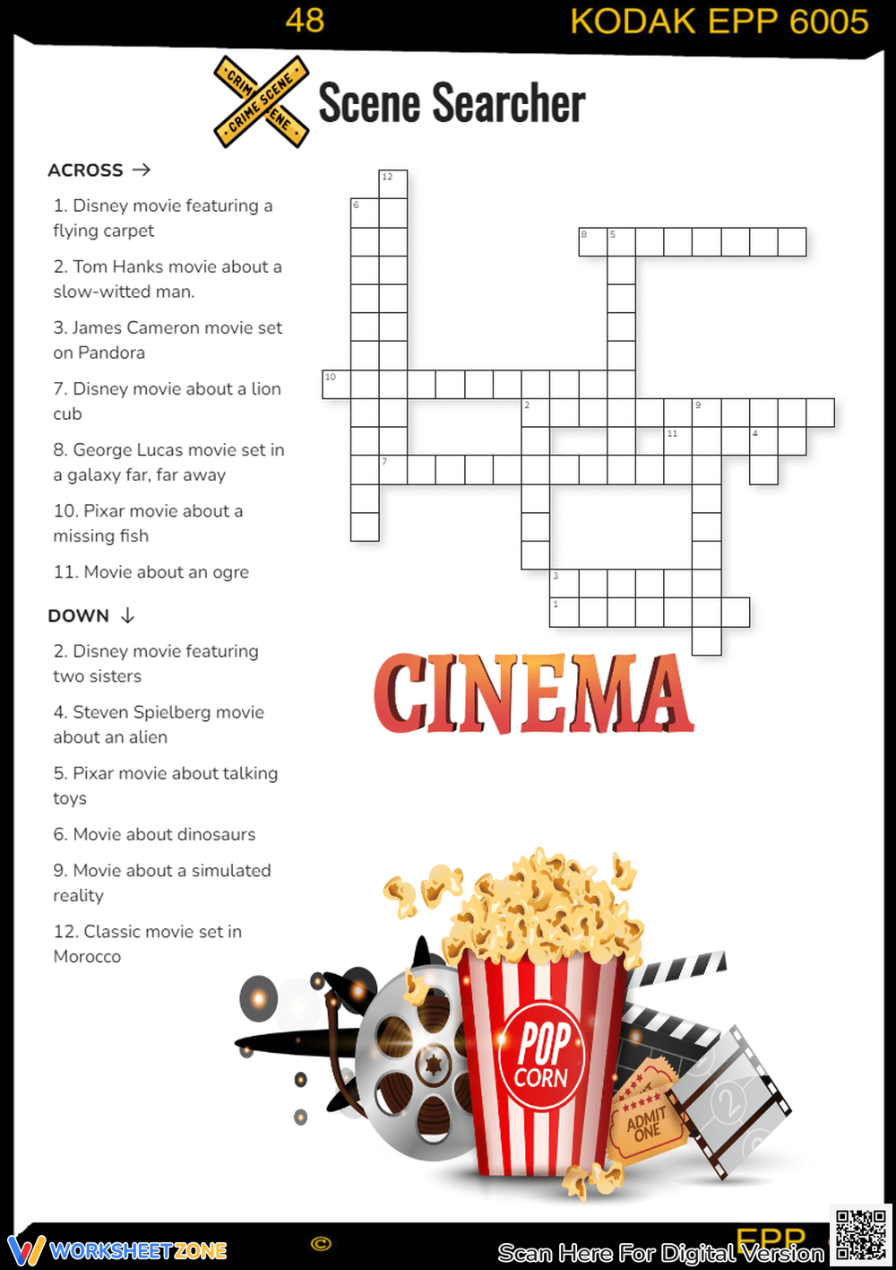 Printable Movie Crossword Puzzles Worksheets Download Printable Movie Crossword Puzzles Worksheets Download