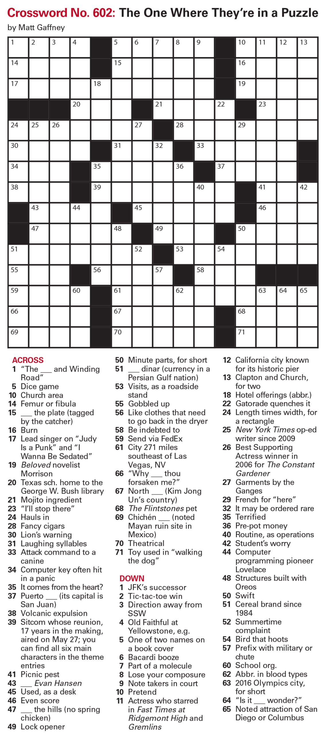 Puzzles Printable Crossword And Sudoku Issue June 4 2021 The Week