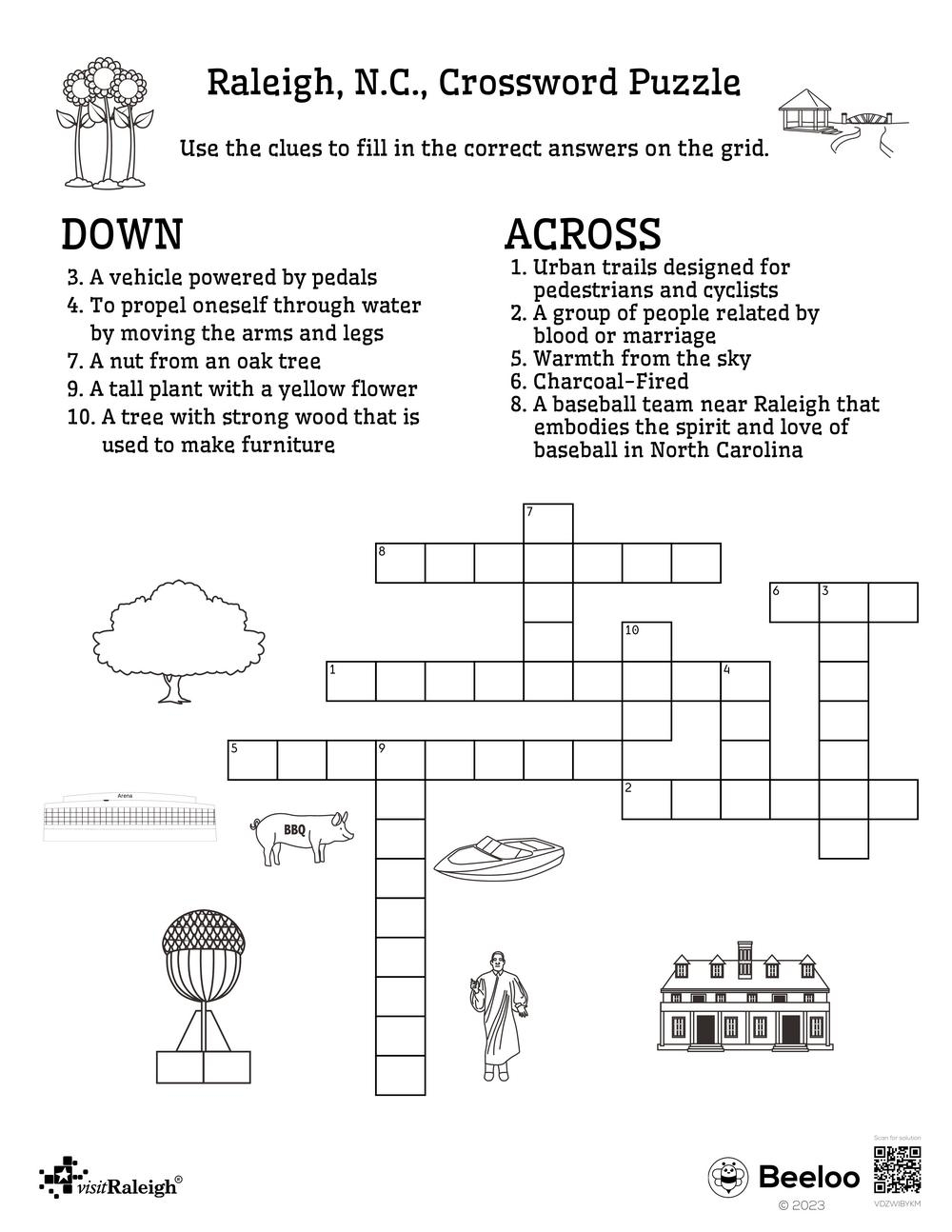Raleigh N C Crossword Puzzle Beeloo Printable Crafts And Activities For Kids