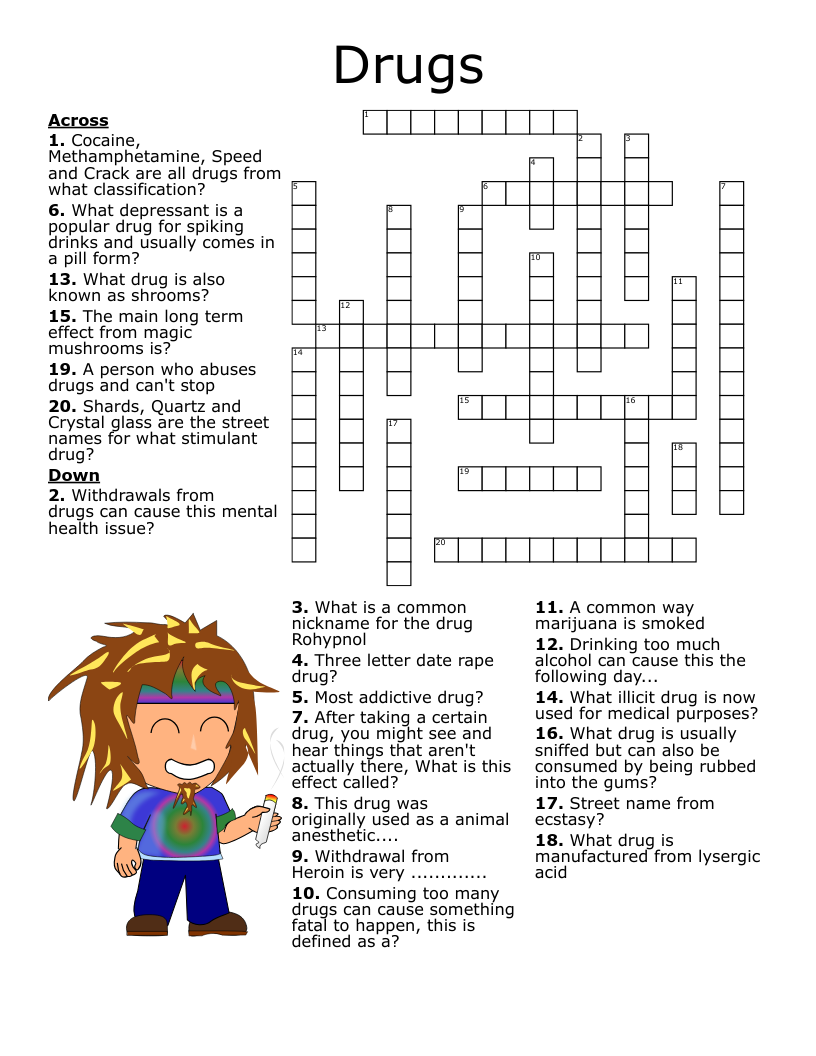 Printable Crossword Puzzles Recovery Vertion