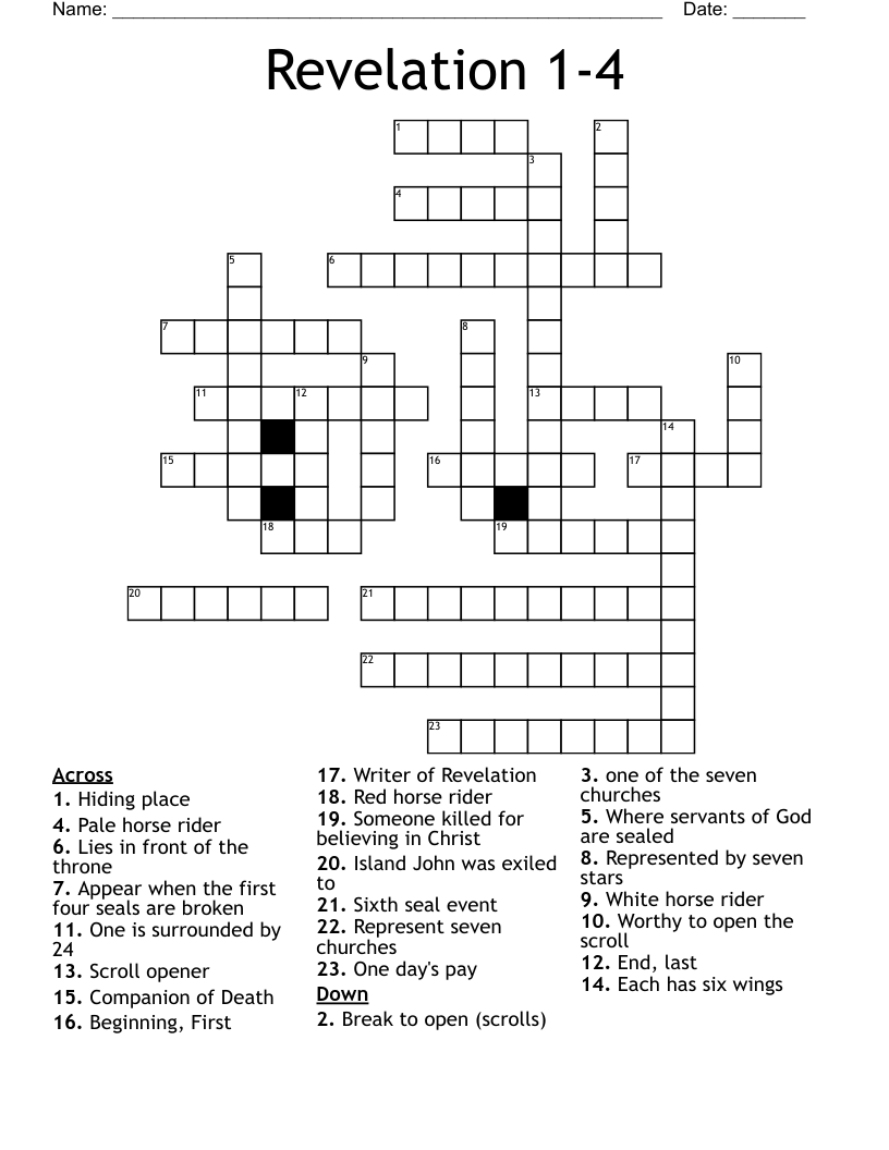 Revelation 1 4 Crossword WordMint