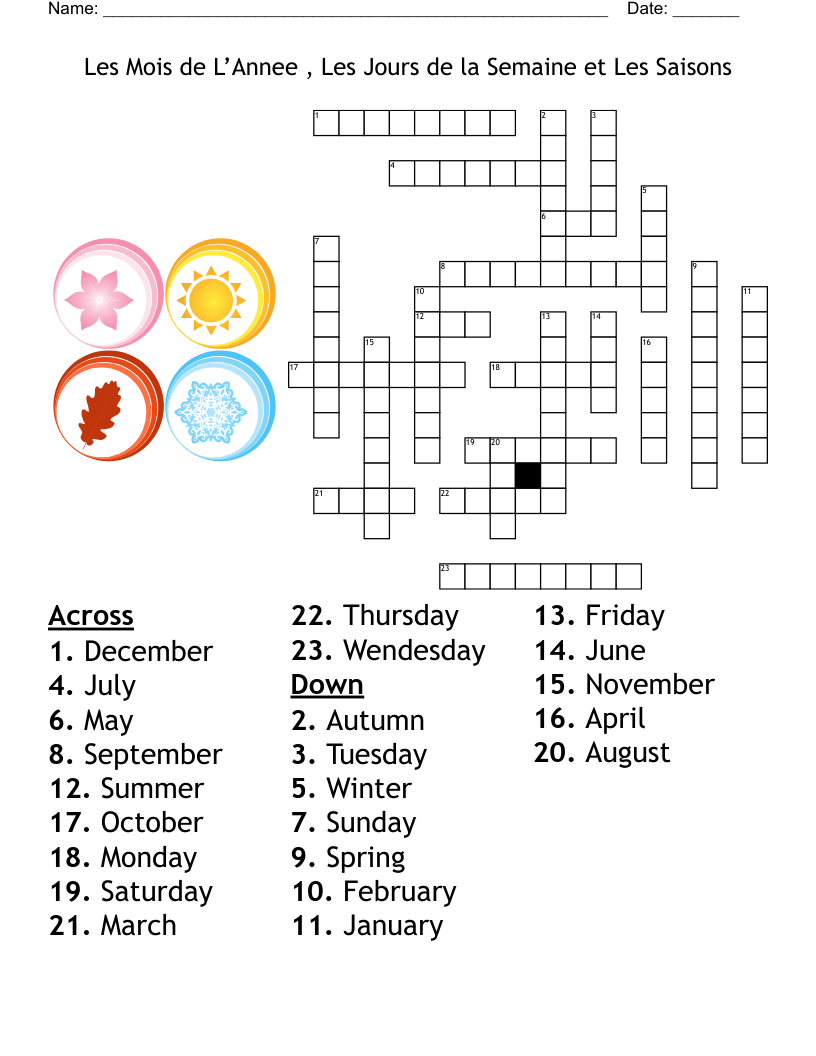 September Crossword WordMint