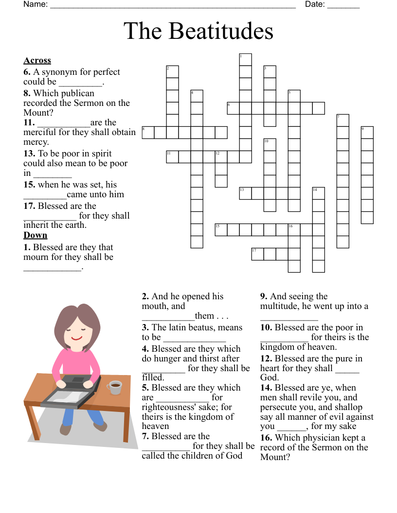 Sermon On The Mount Crossword WordMint