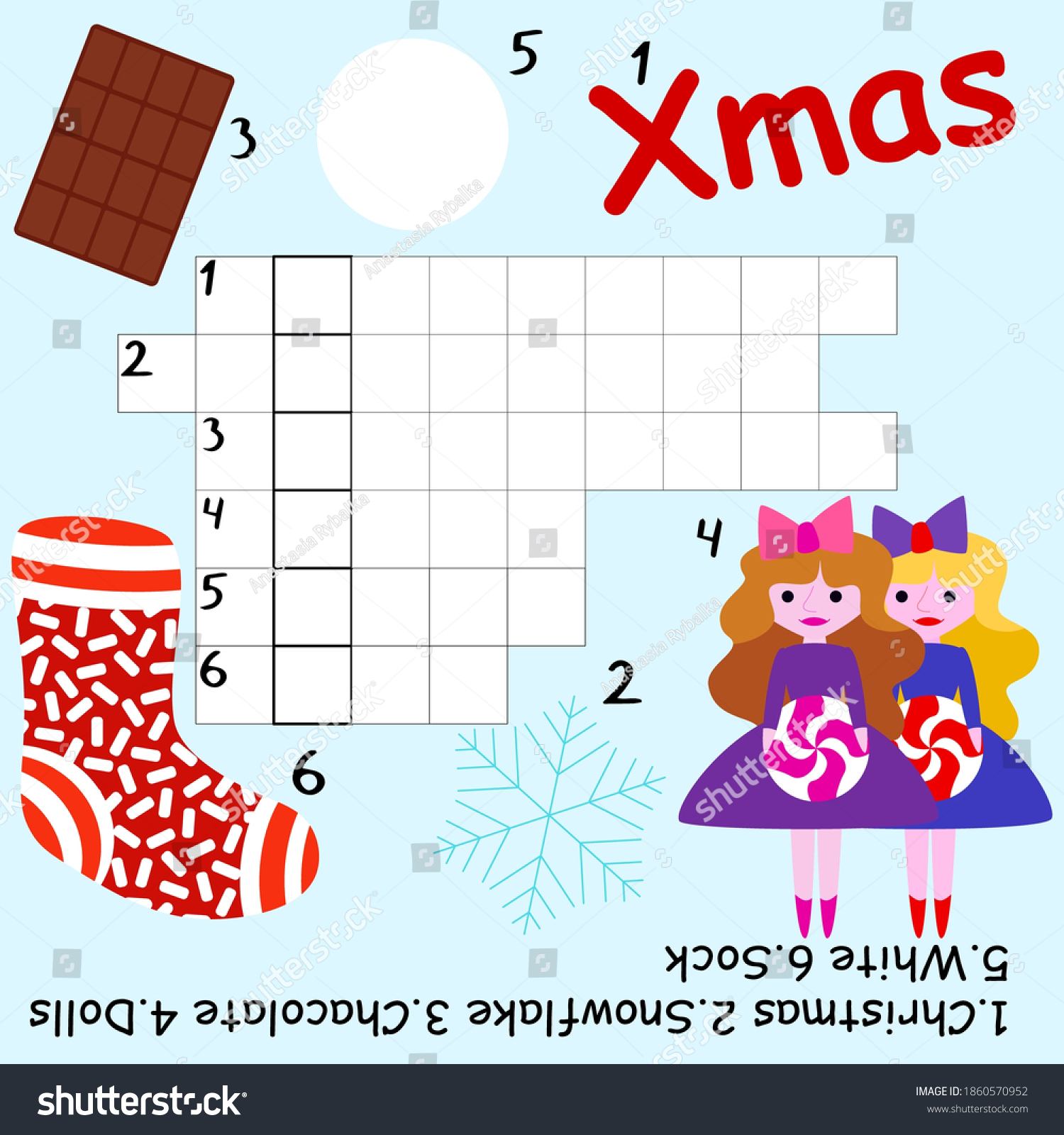 Simple Christmas Crossword Kids Stock Vector Stock Vector Royalty Free 1860570952 Shutterstock