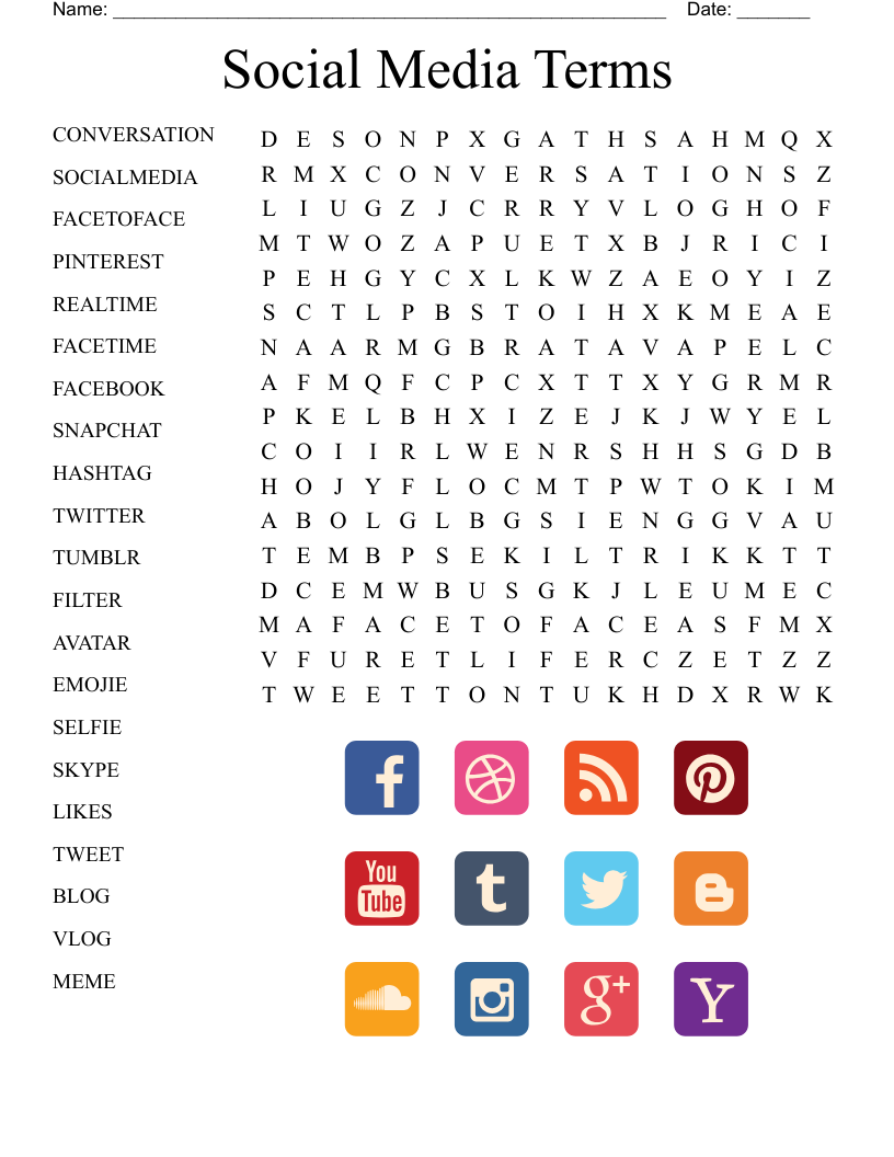 Crossword Puzzles with Media Um Difficulty Printable