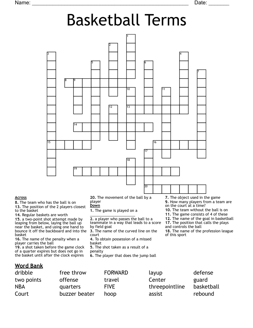 Sports Crossword WordMint