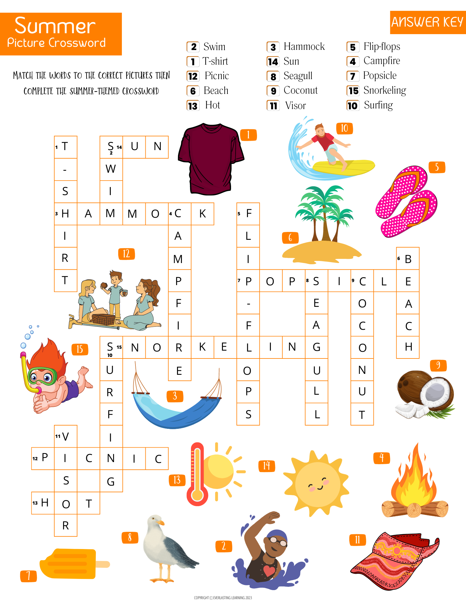 Picnic Crossword Puzzles Printable