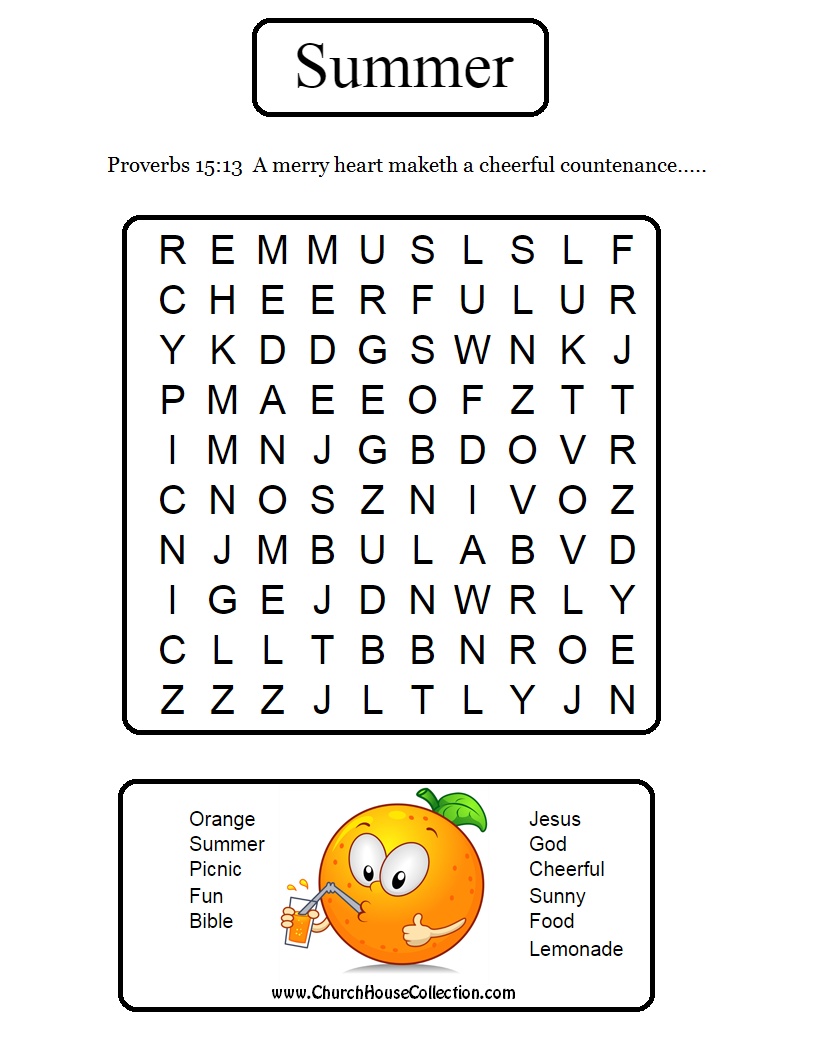 Summer Orange Proverbs Sunday School Lesson Summer Orange Proverbs Sunday School Lesson