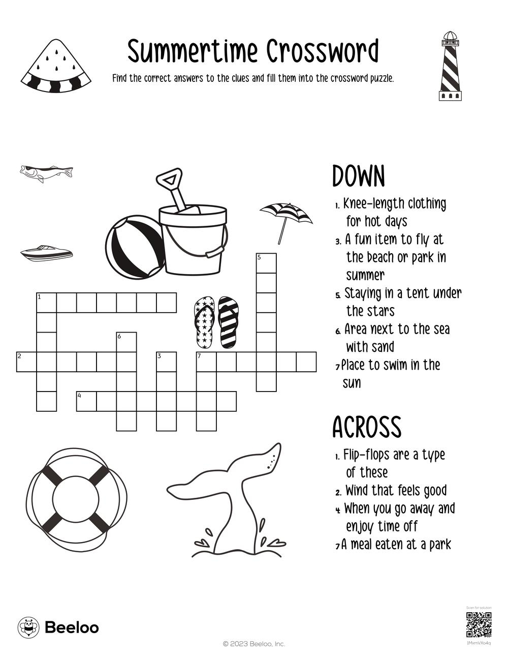Easy Crosswords for Kids Printable