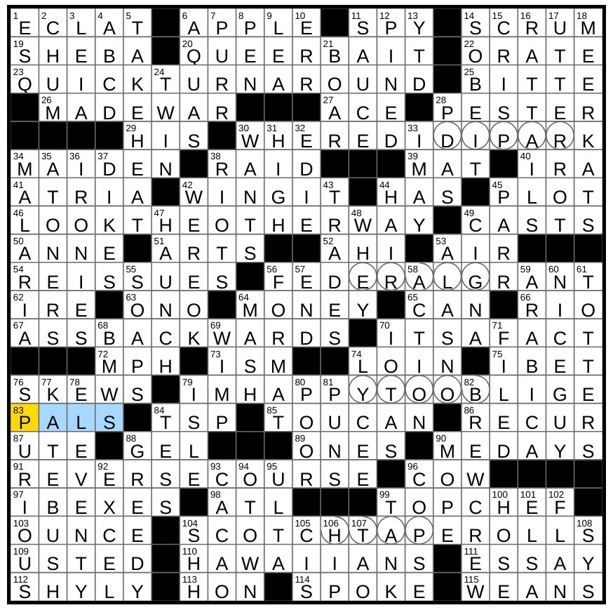 Sunday February 23 2025 Diary Of A Crossword Fiend