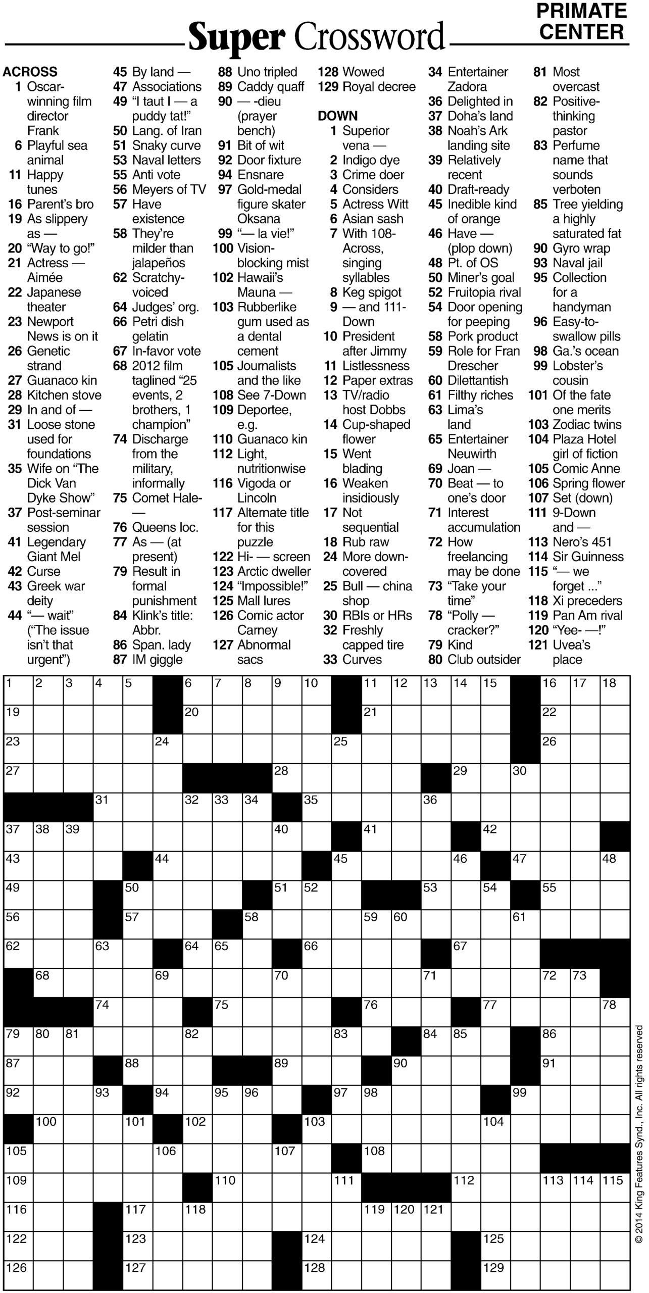 Crossword Puzzles PDF Printable