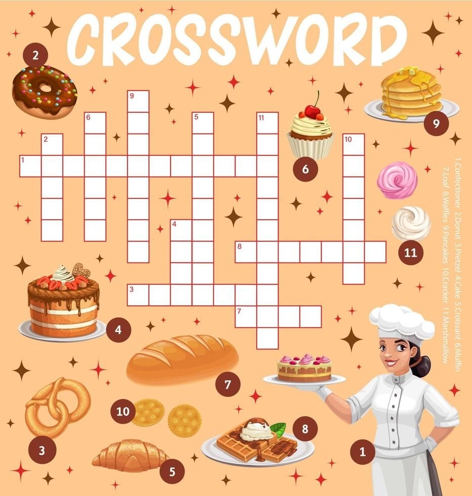 Sweets Desserts And Bakery Crossword Worksheet