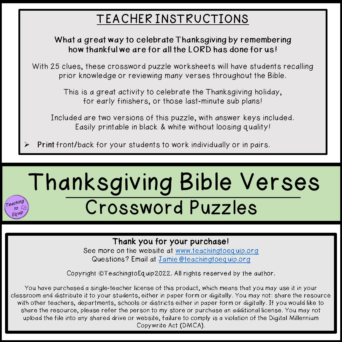 Thanksgiving Bible Scriptures Crossword Puzzle Activity Made By Teachers