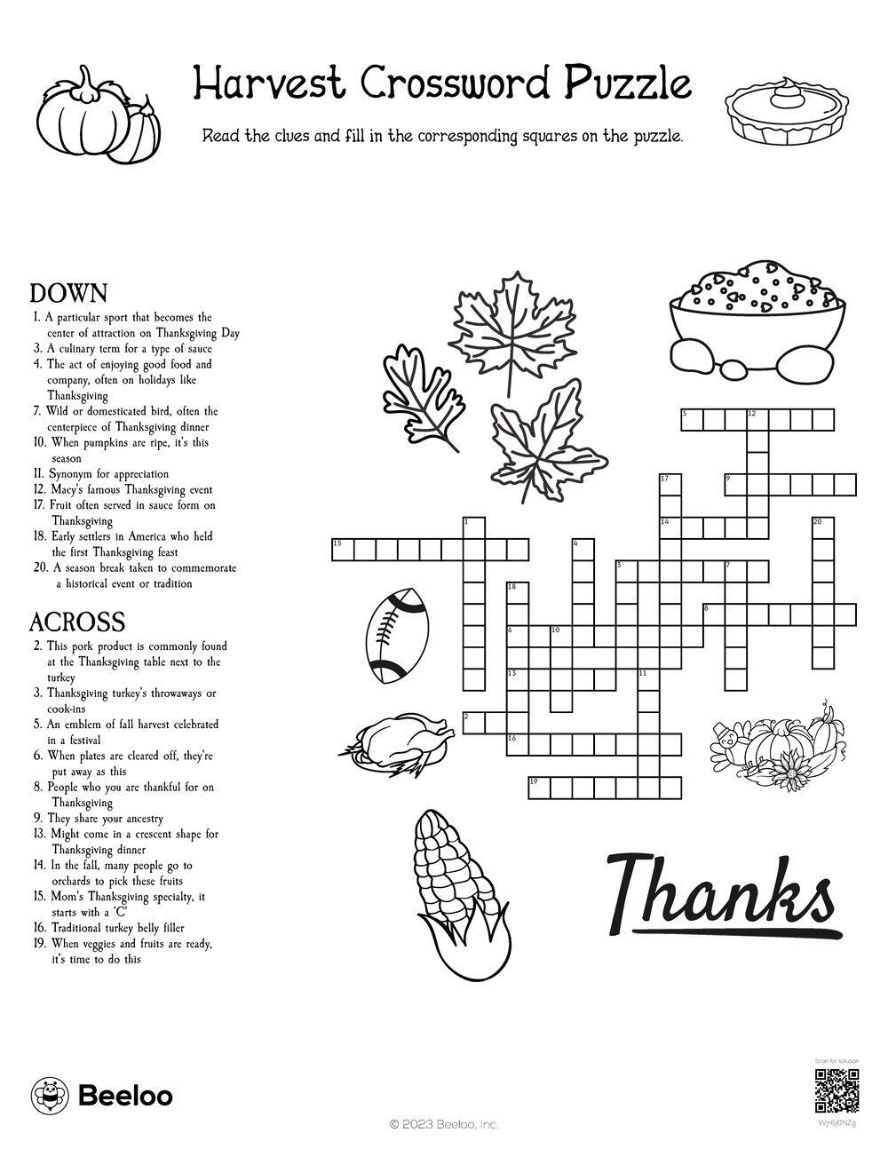 Free Printable Holiday Crossword Puzzles