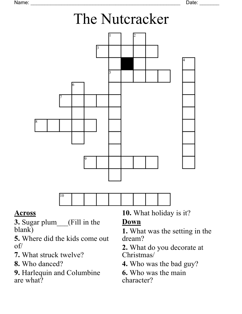 The Nutcracker Crossword WordMint