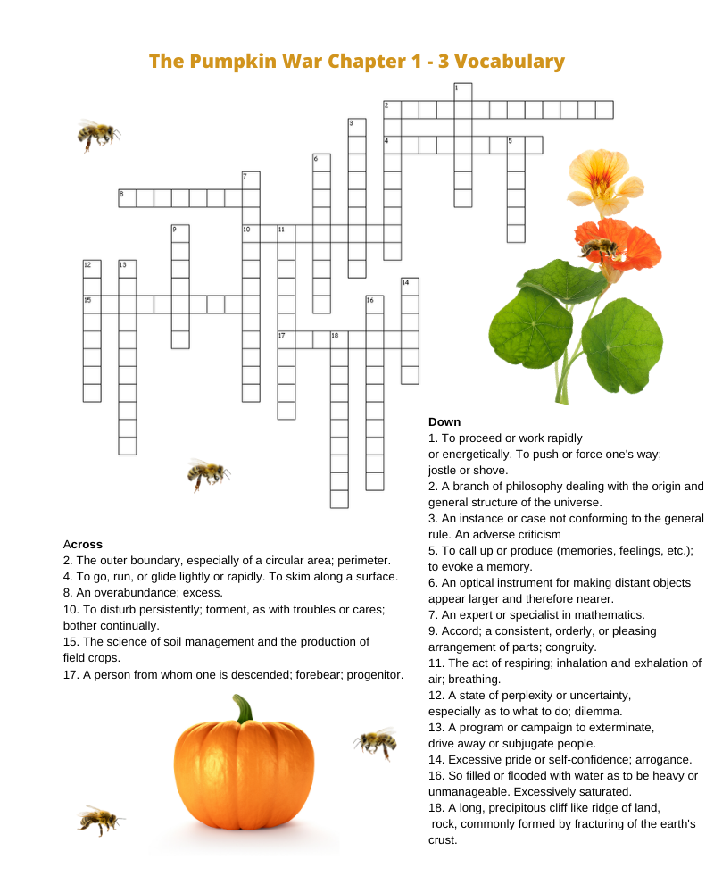 Pumpkin Crossword Puzzle Printable