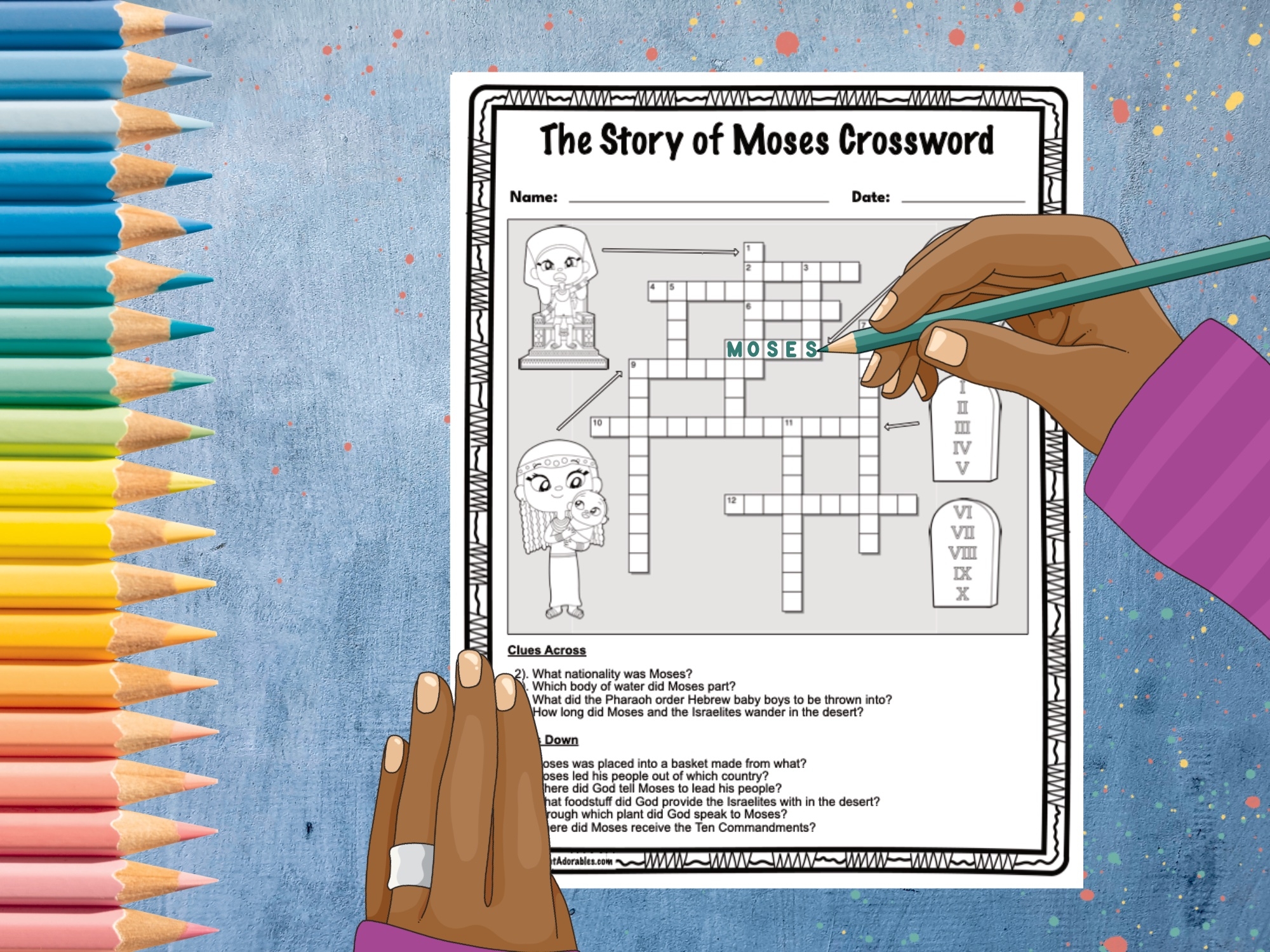 The Story Of Moses Word Search And Crossword Puzzle Activity Pack Made By Teachers