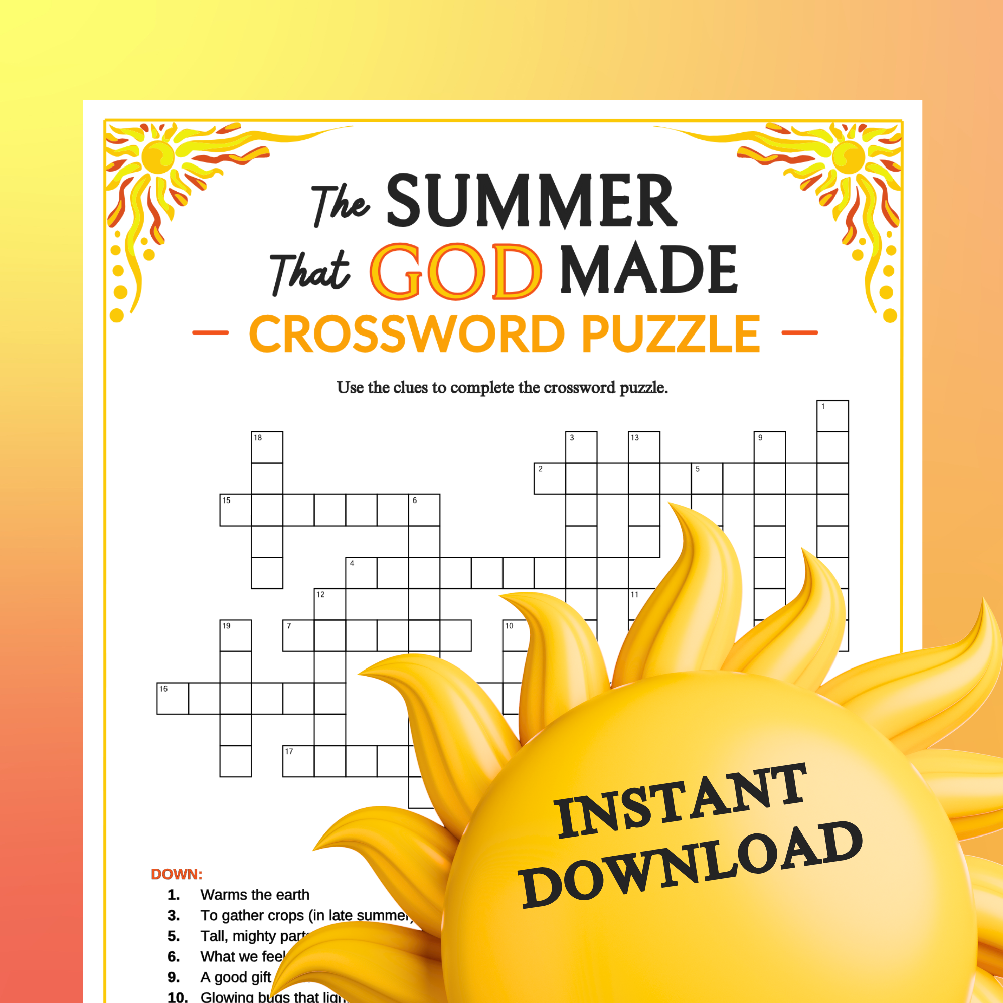Crossword Printable Biblr