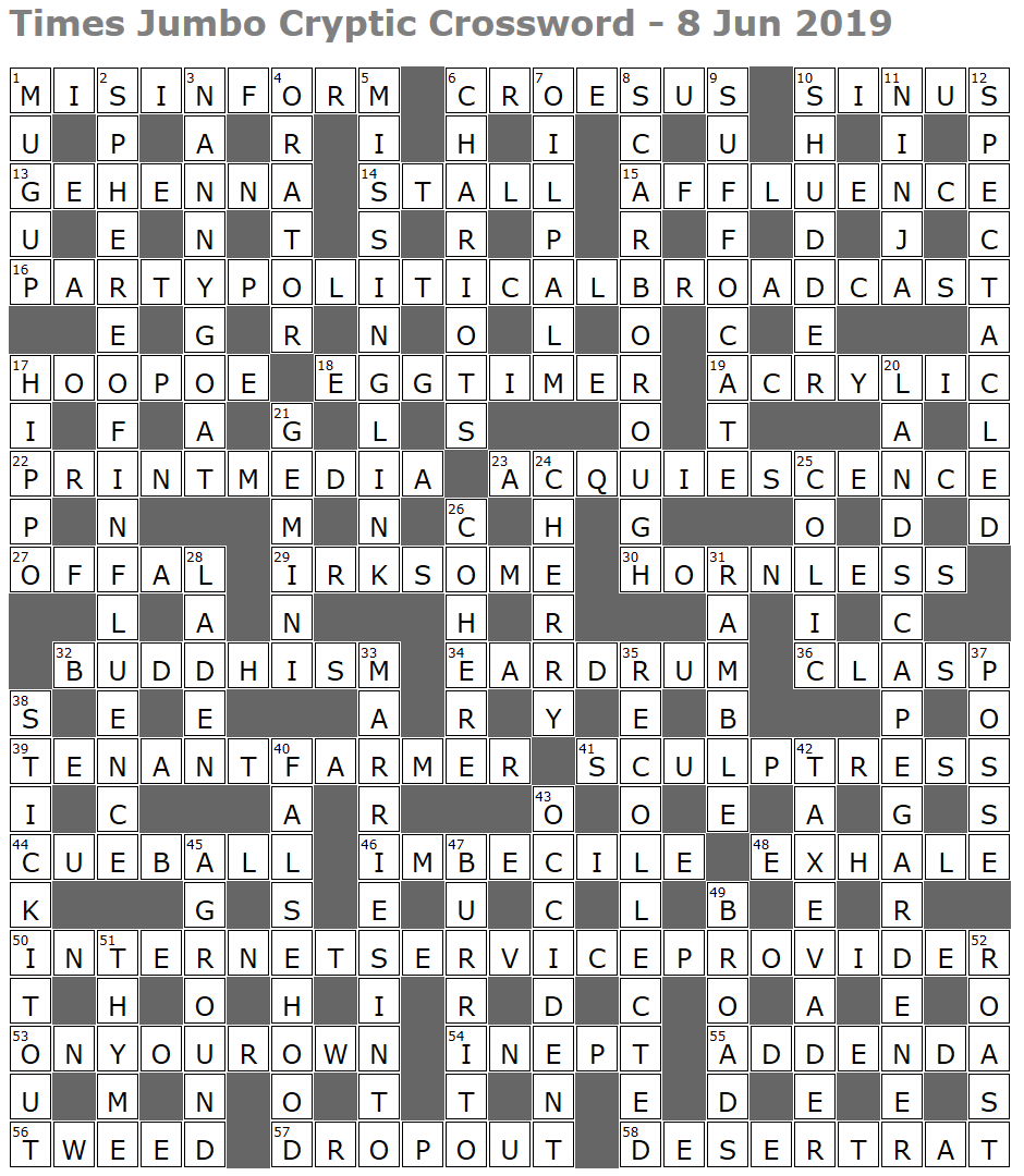 Jumbo Crossword Printable