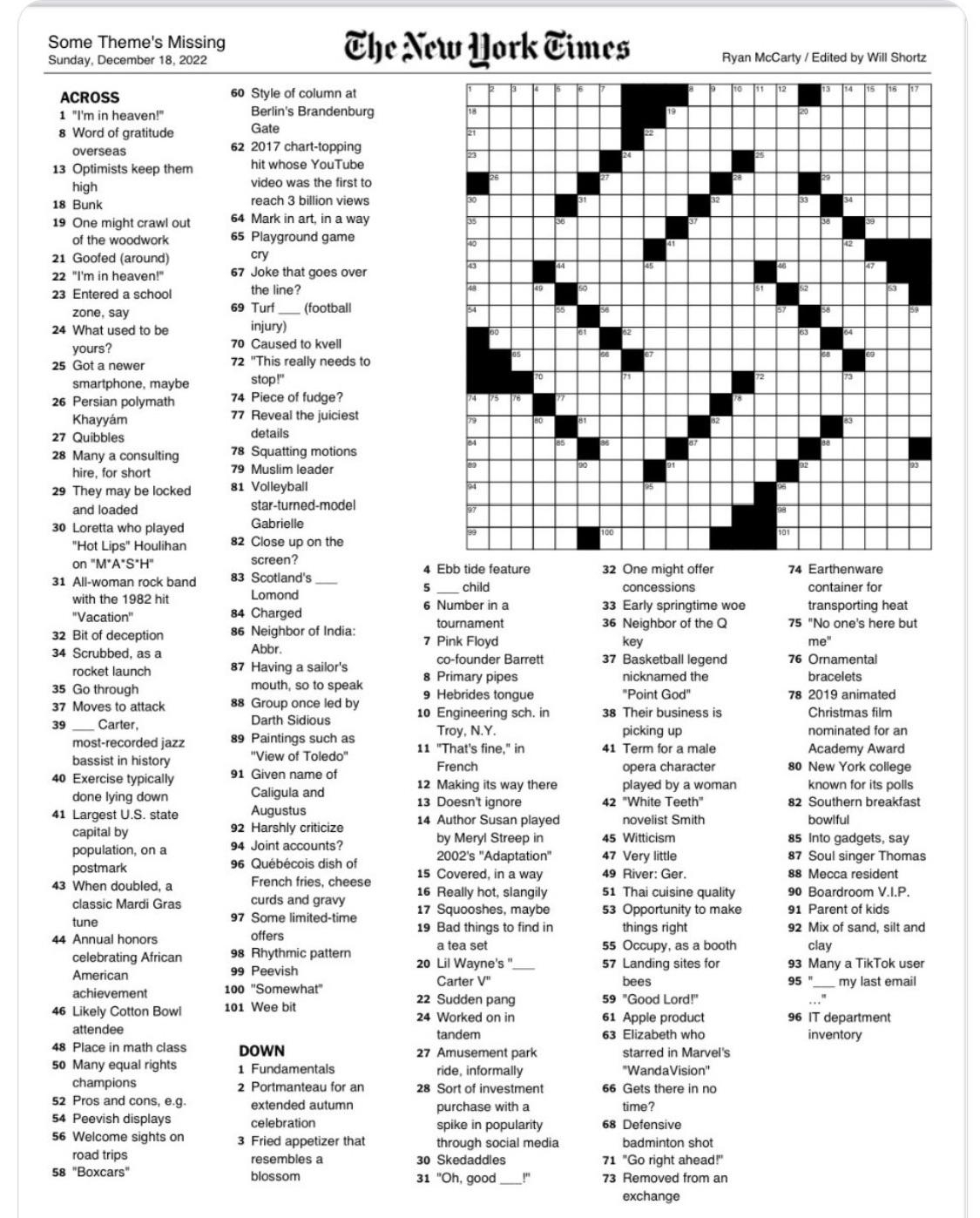 Today s NY Times Crossword R AccidentalRacism