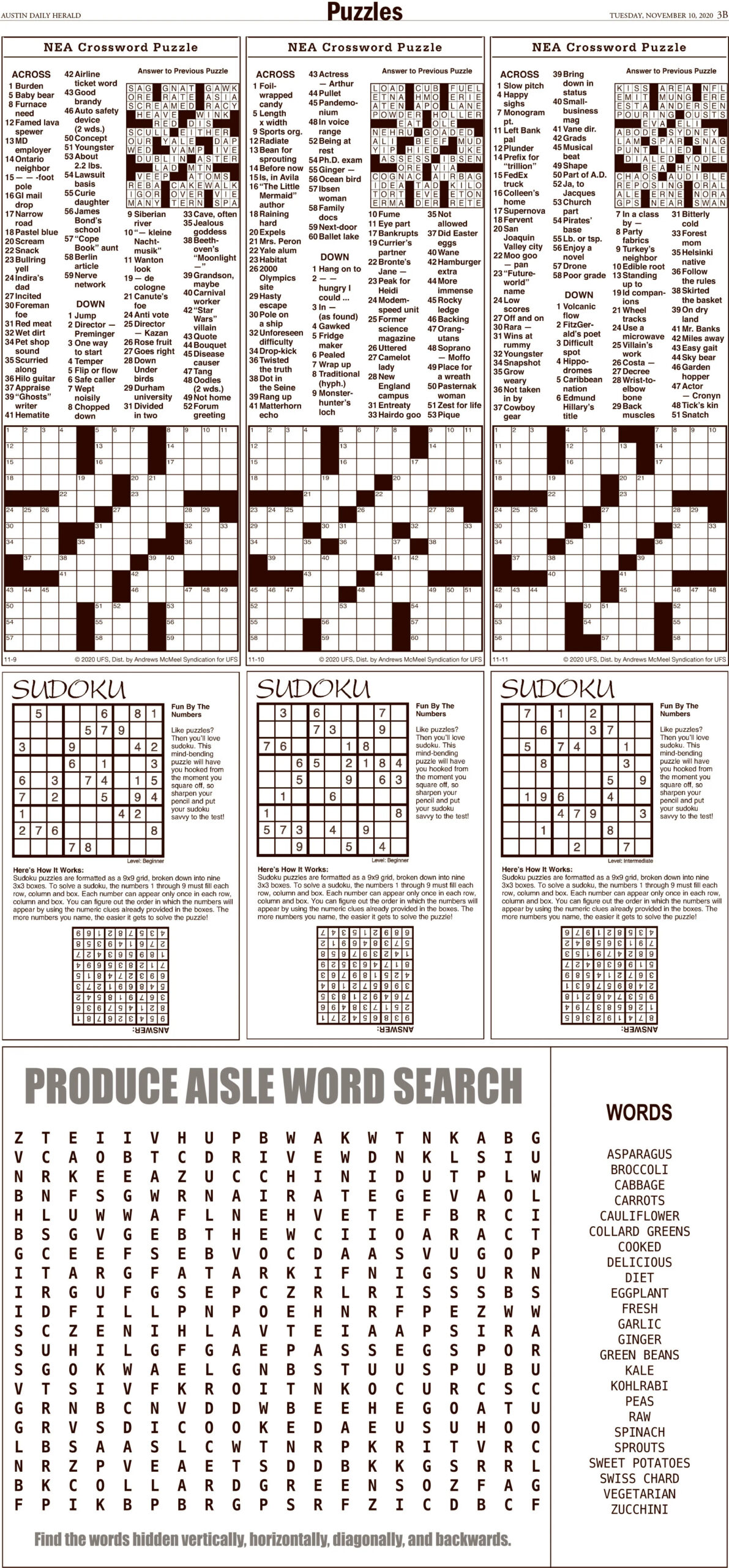 Today s Puzzle Page Austin Daily Herald Austin Daily Herald