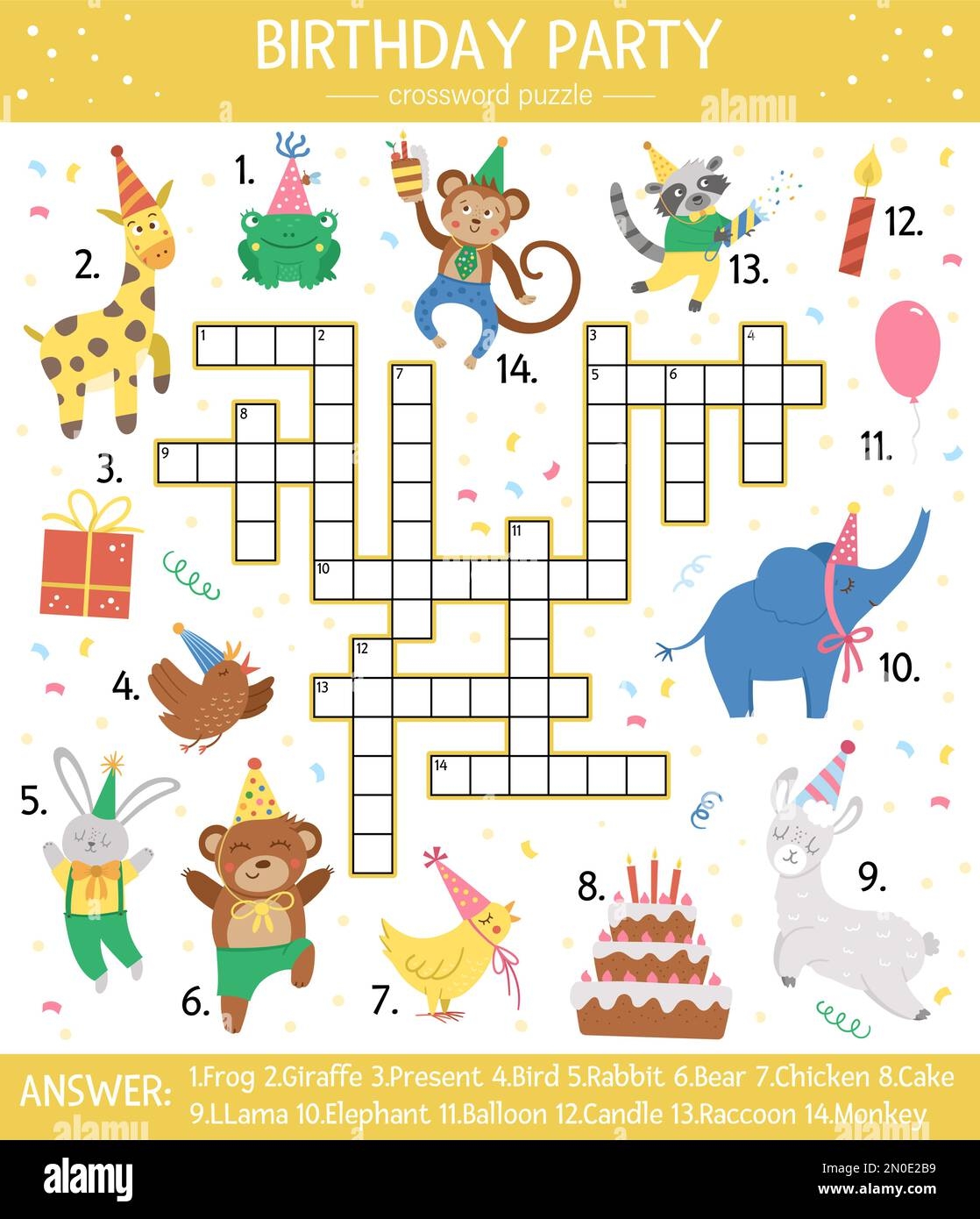 Birthday Crossword Puzzle Printable