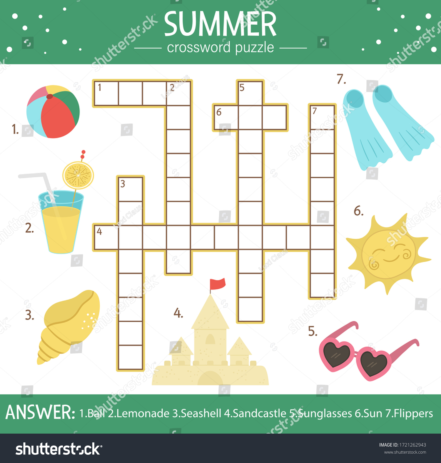 Summer Crossword Puzzle Easy Printable