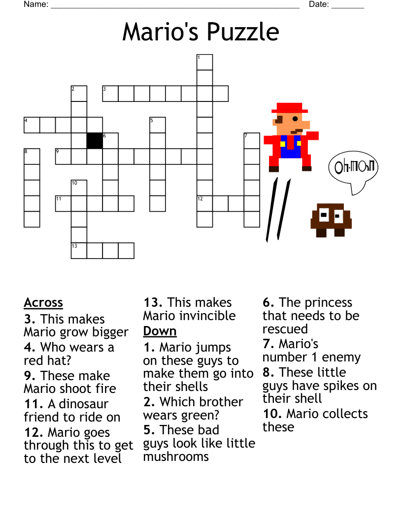 Video Games Crossword WordMint