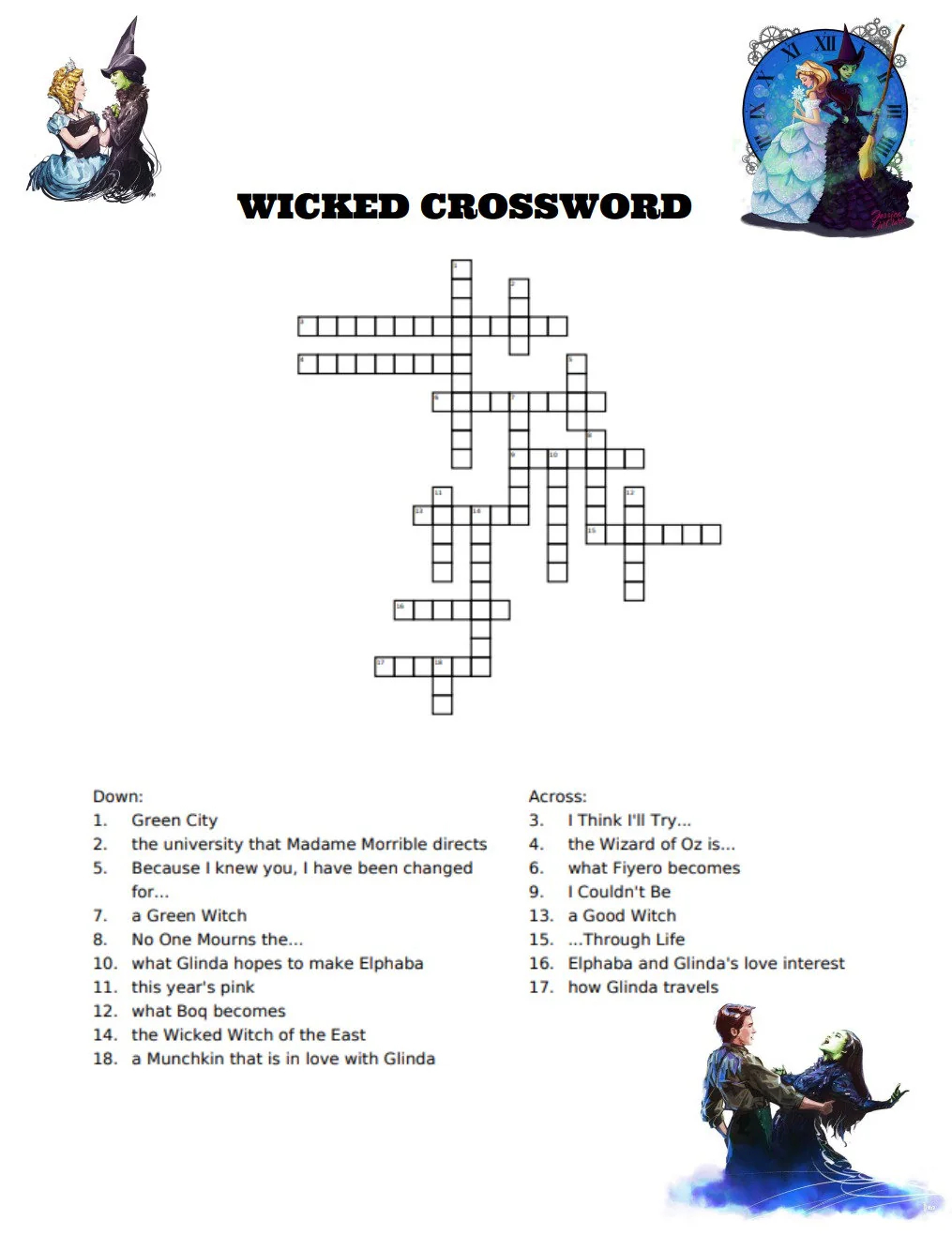 Wicked Crossword Etsy